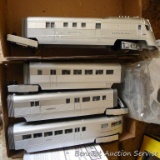 Rail King Burlington Zephyr model trains with instruction book. Diesel engine, caboose and two car