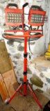 Craftsman folding double trouble light has high and low beams that work. Extends over 5' and has one