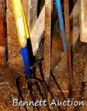 Really nice manure fork, three breaker bars, other fork and a shovel. Longest is 64