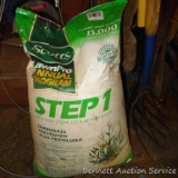 Scotts Step 1 Lawn Pro crabgrass preventer plus fertilizer. 42 lb bag looks unopened.