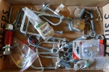 Turnbuckles, latches, U-bolts, wire lock, pulley, more. Some NIP. Larger U-bolts are 4-1/2
