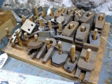 Assorted hold down clamps, T-bolts, nuts and washers for machinist or jig work. Clamp bars up to 6
