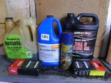 No shipping. Stihl, Essence, and Service Pro winter and summer grade bar and chain oil. Two boxes of