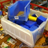 Lots of organizing bins, most made by AcroBins. Most are about 5