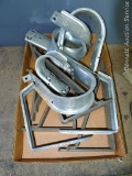 Four heavy steel shelf brackets 6