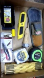 Stanley 16' tape; Komelon 16' tape; canvas tool holder is 9