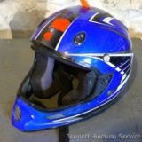 Dirt bike helmet, no size. Marked SXT-Y.