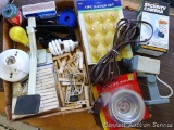 Realistic looking security camera; sink strainer basket, clothespins, light bulb socket, extension