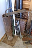 Assortment of metal scrap including angle iron, flat stock and more.