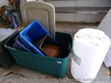 HuskyLite, Tamor, and other totes, crate, and barrel. Largest tote is 36