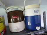 Coleman PolyLite 2 water cooler and another Coleman cooler. Taller is 13