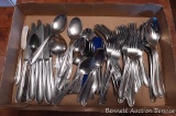 Flatware by Wallace includes serving pieces, tea and table spoons, forks, knives. Some other pieces.