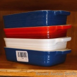 Four Le Creuset baking dishes are each 5
