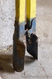 Hand post hole digger with wooden handles is 58