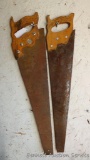 Two carpenter hand saws. One from Pennsylvania Saw Corp.