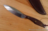DH Russell Canadian belt knife with nice leather sheath. Knife is 8-1/2