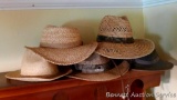 Two Red Head straw hats, one tag is marked size XL; One Stetson 'The Sovereign' felt hat made for
