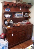 Solid Wild Cherry hutch by Monitor Furniture Co. is in good condition. Measures 5' wide x 6' high x