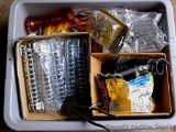 Fencing supplies including springs; fencing pliers; gate handle; insulators; staples; gate handle