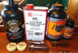 No shipping. Hodgdon Pyrodex RS 4 ounce container, mostly full; two larger bottles of same, mostly