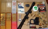 Over 150 rounds .22 rimfire cartridges including CB, short, long rifle, shot shell. Rimfire rifle