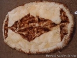 Patched fur and leather throw or rug is approx. 54