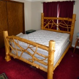 Bed is upstairs, so please bring help to remove. Very nice Northwoods cabin type bedframe comes