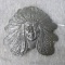 Unique belt buckle of Chief Sitting Bull of the Sioux is 3-1/2