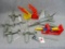 Vintage Eldon and other air planes and missiles. Largest plane is missing propeller but has