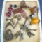Lox-Wel padlock; lots of old keys including some skeleton keys; metal door knob assembly; suicide
