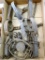 Victor and other traps, plus a stake. Oneida Victor No. 2 traps are about 14