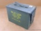 5.56mm ammo can, seal is soft. Measures 12