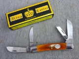 King Cutter KC-36-OB smooth orange bone 4 blade pocket knife is 3-3/4