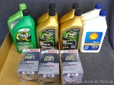 No shipping; 3 Bosch D3422 Distance Plus oil filters; 8 - 1quart containers including, 4 Quaker