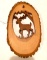Carved wooden deer wall hanging; 10