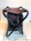 Canvas folding camping chair with bottom and side pocket and carrying strap, 14