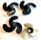 Outboard Motor Props for Johnson or Evinrude Boat Motors; 4 props; 3 plastic props measure 7