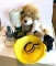 Misc. lot; plastic colander; Green Glass Bowl; 6v battery powered camping light (not tested); egg