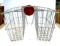 Metal wire bike basket for rear of bike, includes reflector and mounting brackets, two compartments