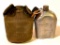 GI Aluminum Canteen; US Mirro 1954; vintage military water canteen; Green Canvas pouch with mounting