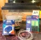 5 Gallon Fish Aquarium with hood and accessories; tank measures 16