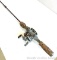 Vintage Metal Pflueger Summit Fishing Rod and Reel Combo; one piece; cork handle; missing 2 line
