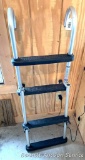 Windline Aluminum folding boat boarding ladder, 4 steps, hangs over side of boat for easy access