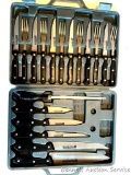 Gourmet Traditions Cutlery 18pc set, steak knives, forks, sharpening steel, and various size kitchen