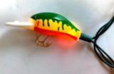 Novelty 10 bulb fishing light string, one bulb missing fish , 11 ft long, works