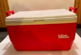 48 Quart Plastic Igloo Chest Cooler; handles and lid intact; drain plug with cap; Fish measuring