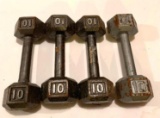 Set of 4 Ten Pound Dumbbell Weights; 9