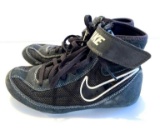 Nike Youth Wrestling Shoes; lace up with velcro top; size 4 Black; little wear; good condition