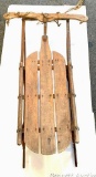 Vintage; Antique Snow Sled, wood with metal frame and runners, 12