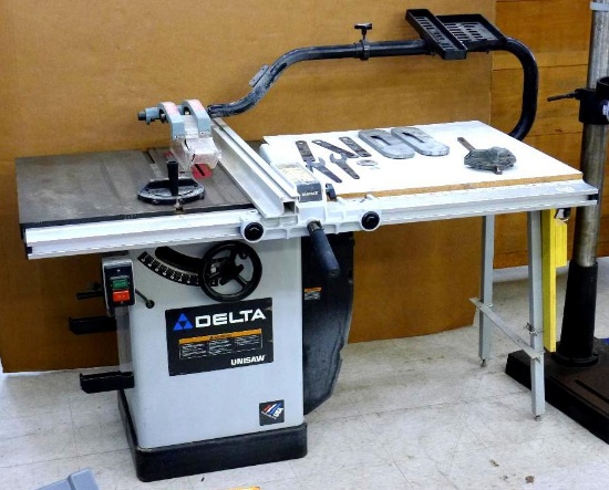 Delta Unisaw model 34-806 heavy duty tilting arbor commercial/production table saw.